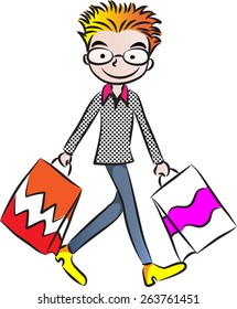 man shopping