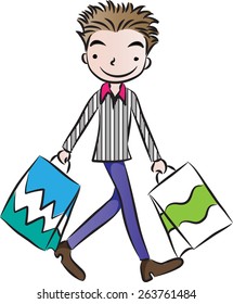 man shopping
