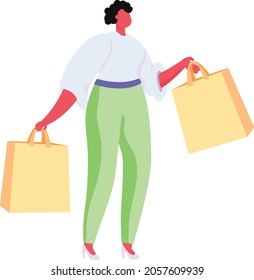 Compra masculina, diseño vectorial de bolsas de compra