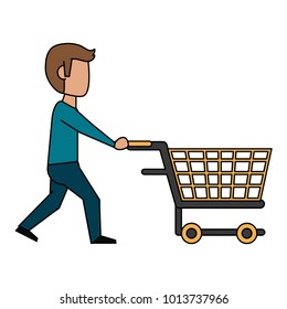 Man with shopping cart