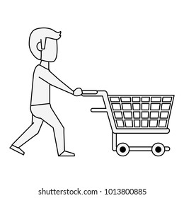 Man with shopping cart