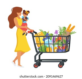 man with shopping cart full of products