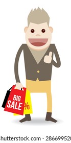 Man shopping character