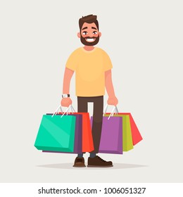 Cartoon Man Shopping Images Stock Photos Vectors Shutterstock