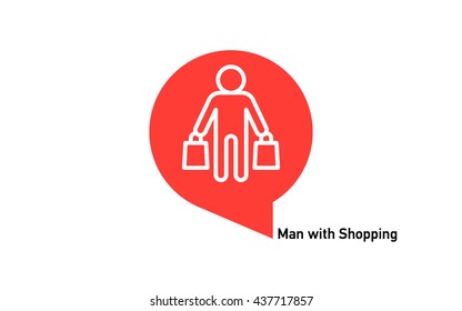 Man with Shopping icon