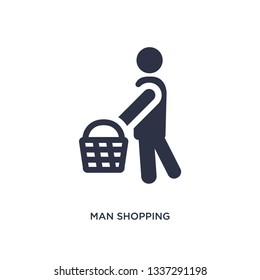 man shopping isolated icon. Simple element illustration from behavior concept. man shopping editable logo symbol design on white background. Can be use for web and mobile.