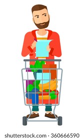 Man with shopping list. 