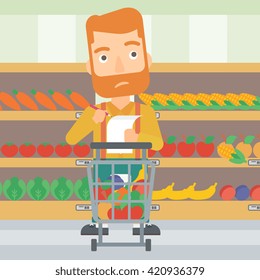 Man with shopping list. 
