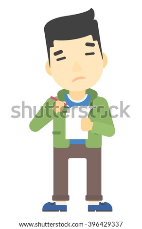 Man with shopping list. 
