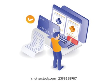 Man shopping online with e commerce app illustration concept