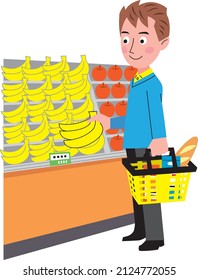 Un hombre está comprando en la tienda.
