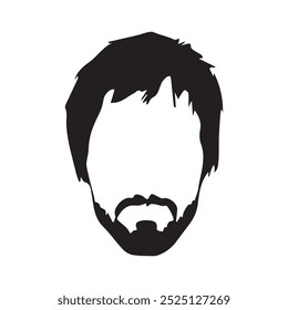 Man Short Hair Style Black Silhouette Vector Illustration