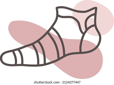 Man short sock, illustration, vector on a white background.