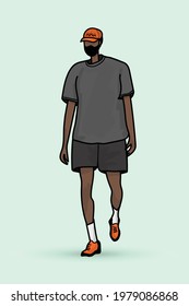 Man with shorts flat Vector illustration trendy design