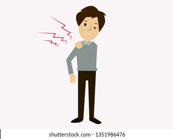 man shoulder pain vector