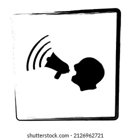 icono de grito de hombre, ilustración vectorial sobre fondo blanco.
