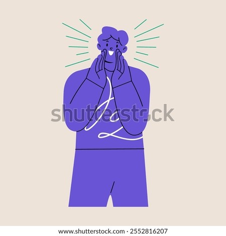 Man shouting. Concept inform or announce. Colorful vector illustration
