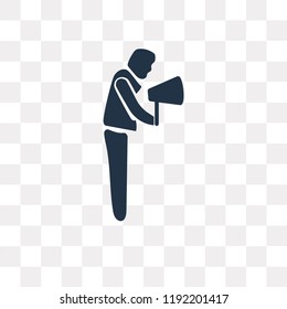 Man Shouting vector icon isolated on transparent background, Man Shouting transparency concept can be used web and mobile