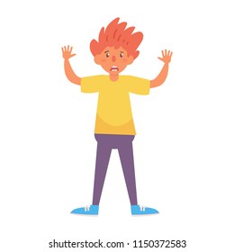 Man shouts Vector. Cartoon. Isolated art on white background. Flat