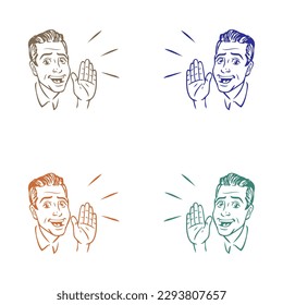 El hombre grita ilustración vectorial
