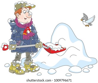 Man shoveling snow