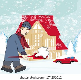 Man shoveling snow 
