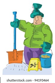Man shoveling snow