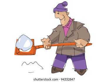 Man shoveling snow