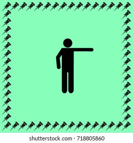 Man show direction by hand vector icon