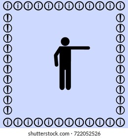 Man show direction by hand vector icon