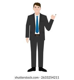 Man Show his Little Finger with Purple Ink. Election in Indonesia. Election Concept. Vector Illustration.