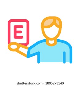 Man Show Letter Icon Vector. Outline Man Show Letter Sign. Isolated Contour Symbol Illustration