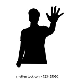 man show number five silhouette, illustration design, isolated on white background. 