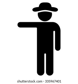 Man Show vector icon. Style is flat symbol, black color, rounded angles, white background.