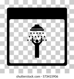 Man Shower Calendar Page icon. Vector illustration style is flat iconic symbol, black color, transparent background. Designed for web and software interfaces.