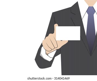 Man showing business card,vector