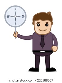Man Showing Compass