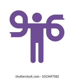 Man showing different directions, gives orders. Stick man figure isolated. Vector illustration.