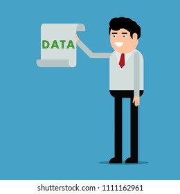 A man is showing a document