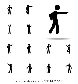 man showing, finger icon. Man Pointing Finger icons universal set for web and mobile