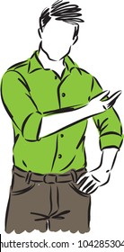 man showing gesture vector illustration