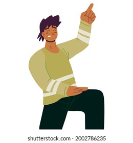 man showing hands gesture isolated