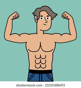 man showing with his arms the concept of power