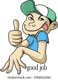 a man is showing his thumb