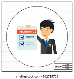 Man Showing Insurance Icon