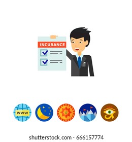 Man Showing Insurance Icon