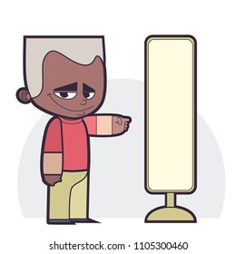 Man Showing Media