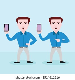 Man Showing Mobile App or Mobile Screen