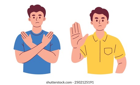 Man Showing No Gesture Refuse Something