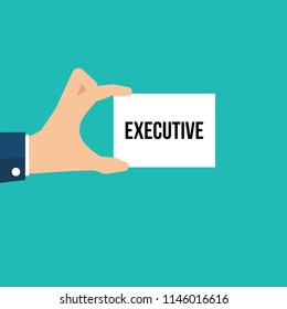 Man showing paper EXECUTIVE text. Vector Illustration